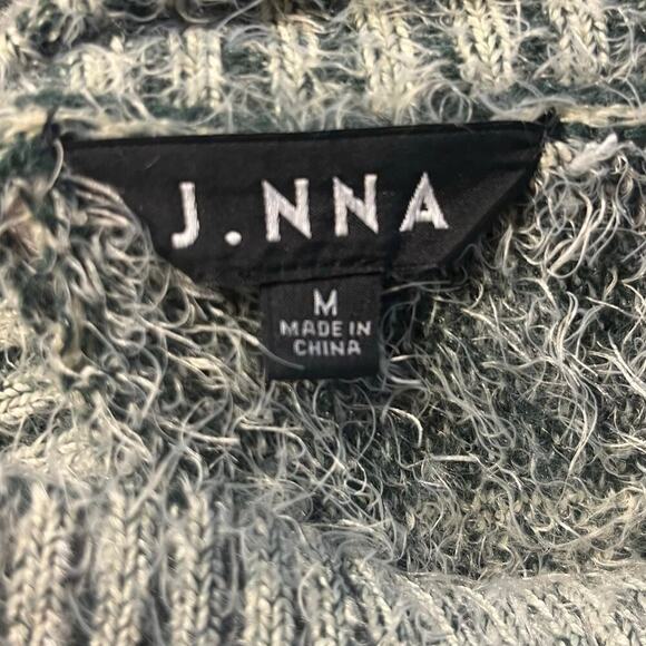 J. NNA Womens Boxy Mock Neck Sweater Geometric Color-block Sz M Gray Yellow 80s - Picture 6 of 7